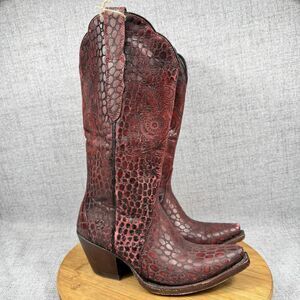 Ariat Boots Women's Size 7 B Catrina Western Cowboy Leather Crocodile Print